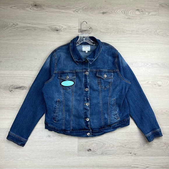 Jonas Brothers Band Concert Jean Denim Jacket Womens 2X Torrid Stretch Patches - Picture 2 of 11